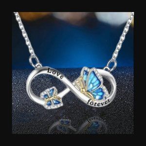 Infinite Butterfly Pendant Necklace Decorative Accessories Holiday Gift